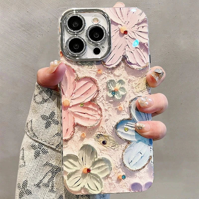 Flowers Glitter iPhone Case