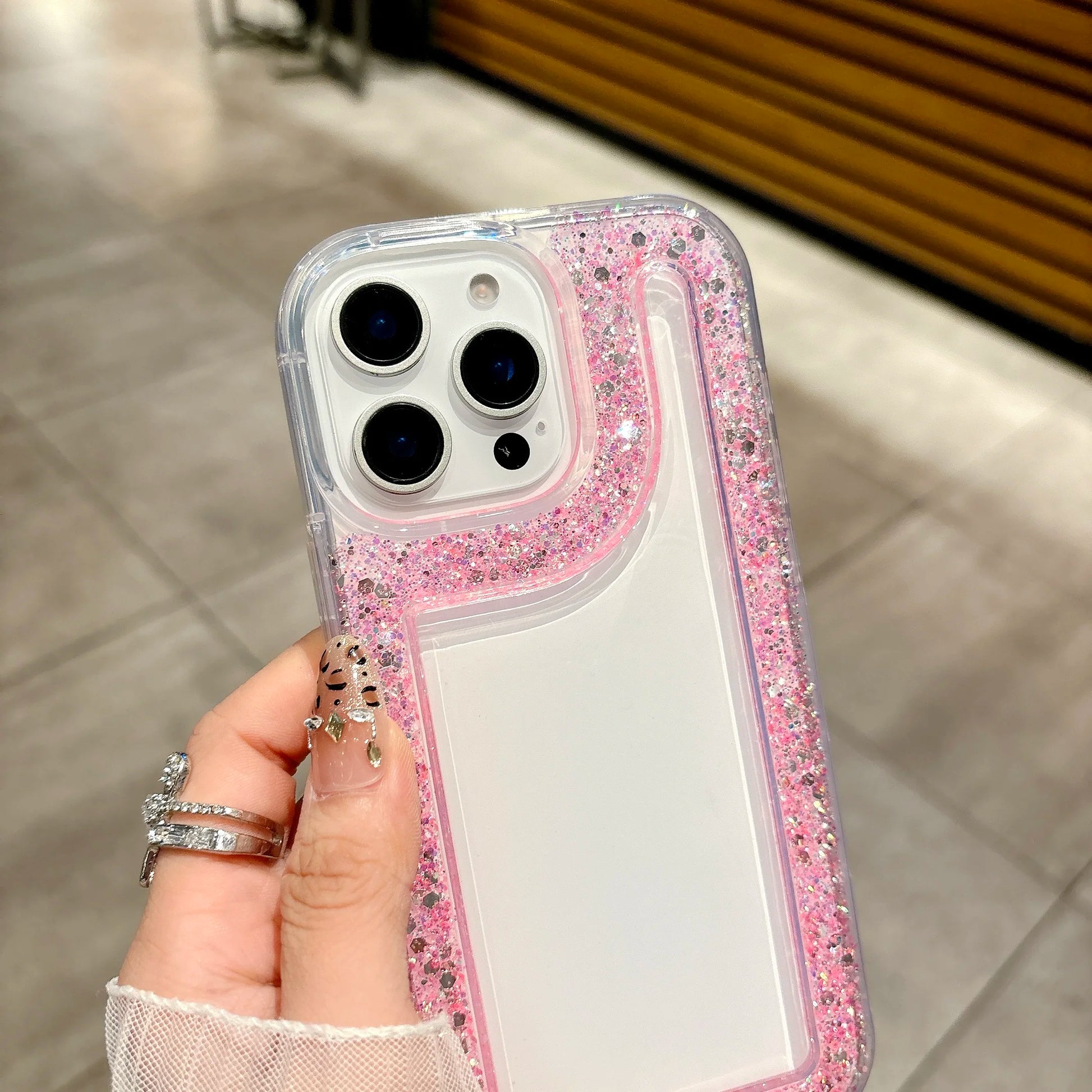 Silicone Bling Powder iPhone Case
