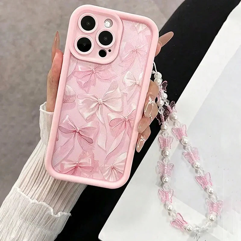 Pink Bow Pattern iPhone Case