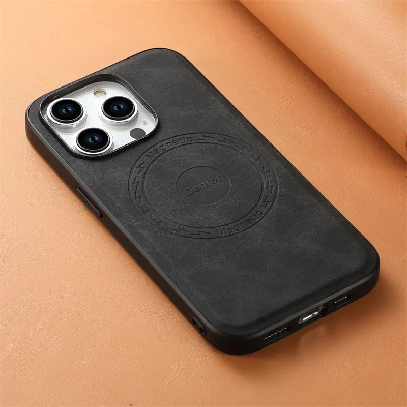 Magnetic Leather iPhone Case