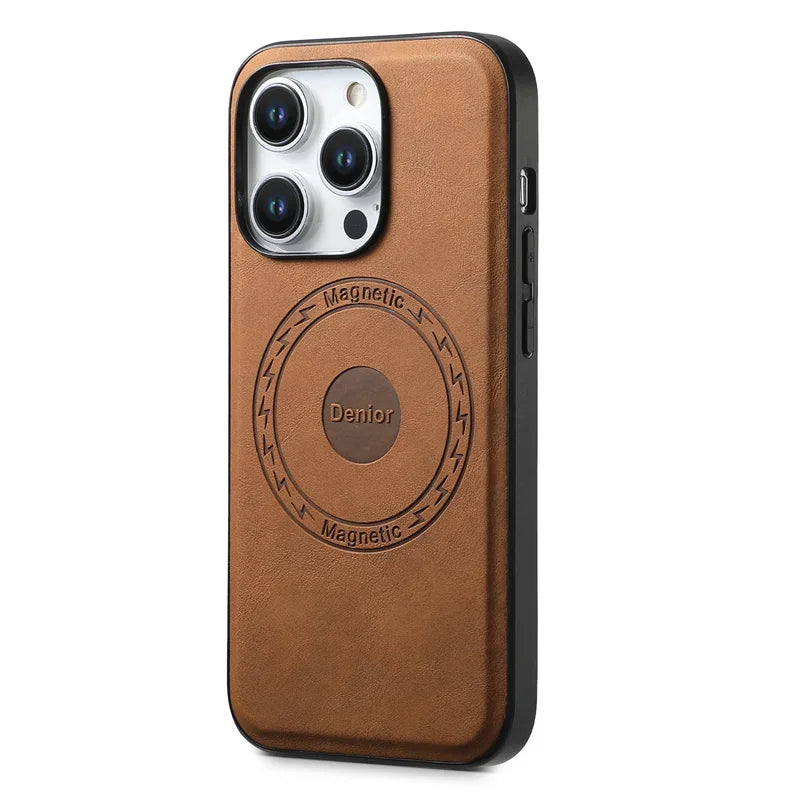 Magnetic Leather iPhone Case