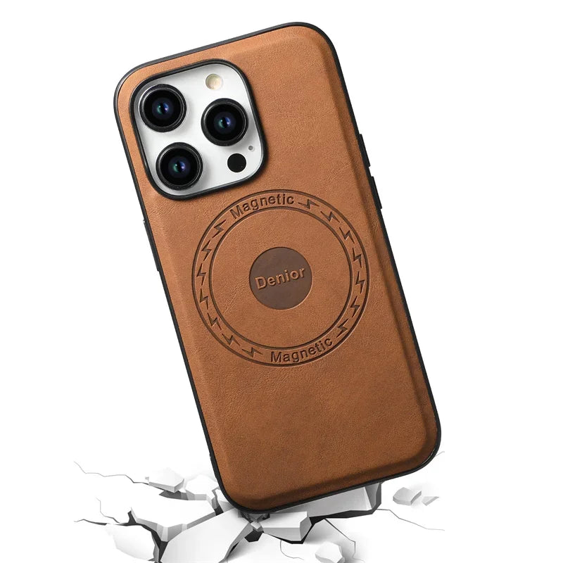 Magnetic Leather iPhone Case