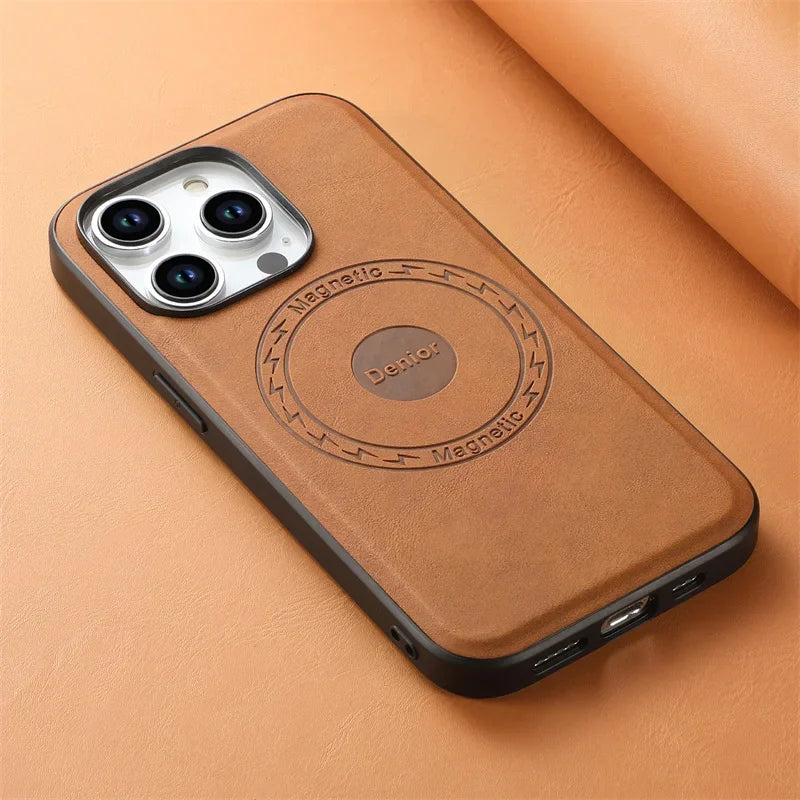 Magnetic Leather iPhone Case