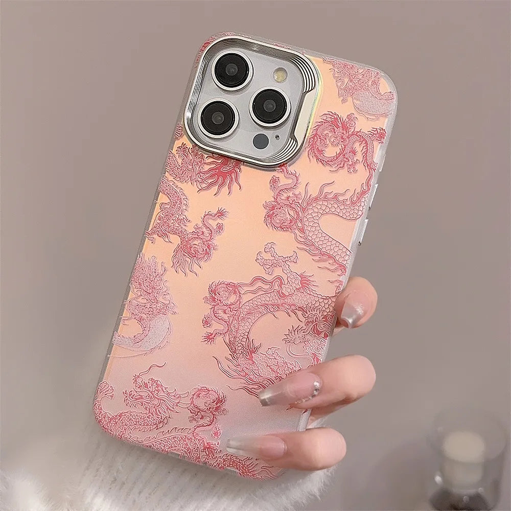 Cartoon Pink Dragon iPhone Case