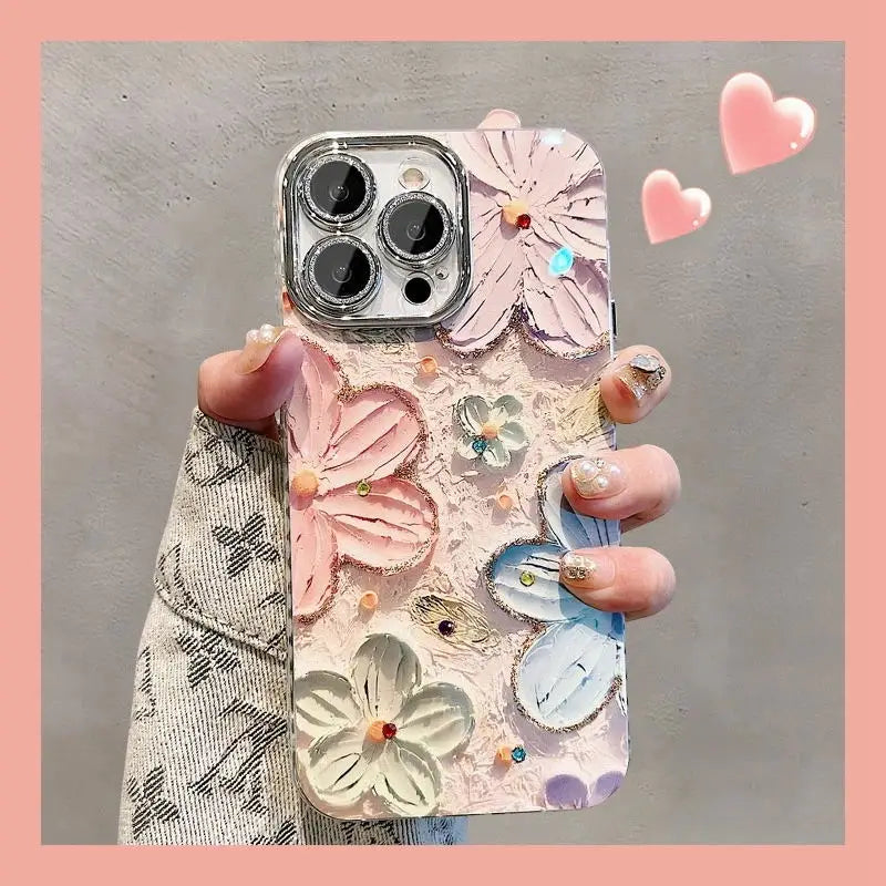 Flowers Glitter iPhone Case