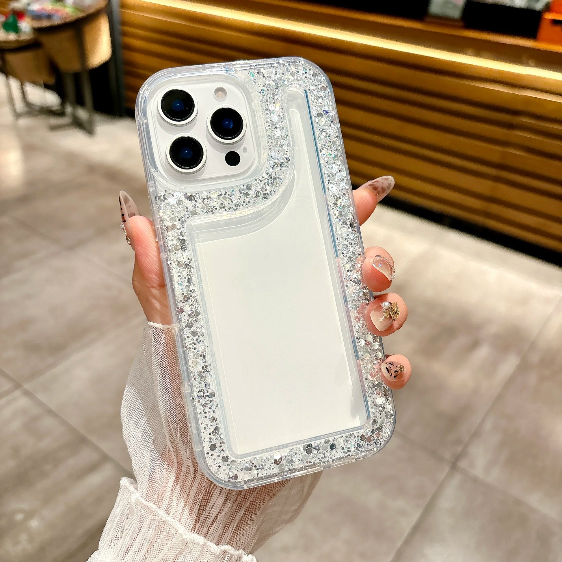 Silicone Bling Powder iPhone Case