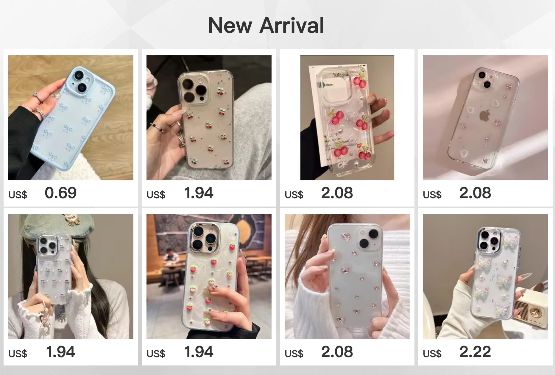 Epoxy Cherry Glitter iPhone Case