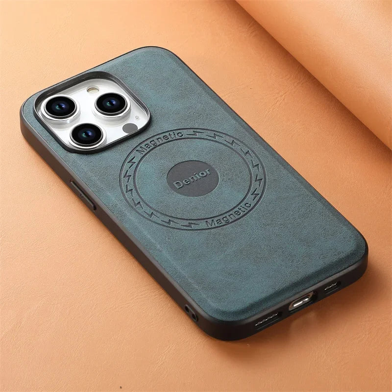 Magnetic Leather iPhone Case