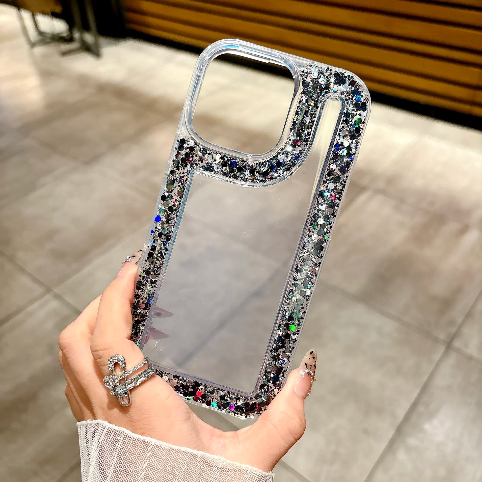 Silicone Bling Powder iPhone Case