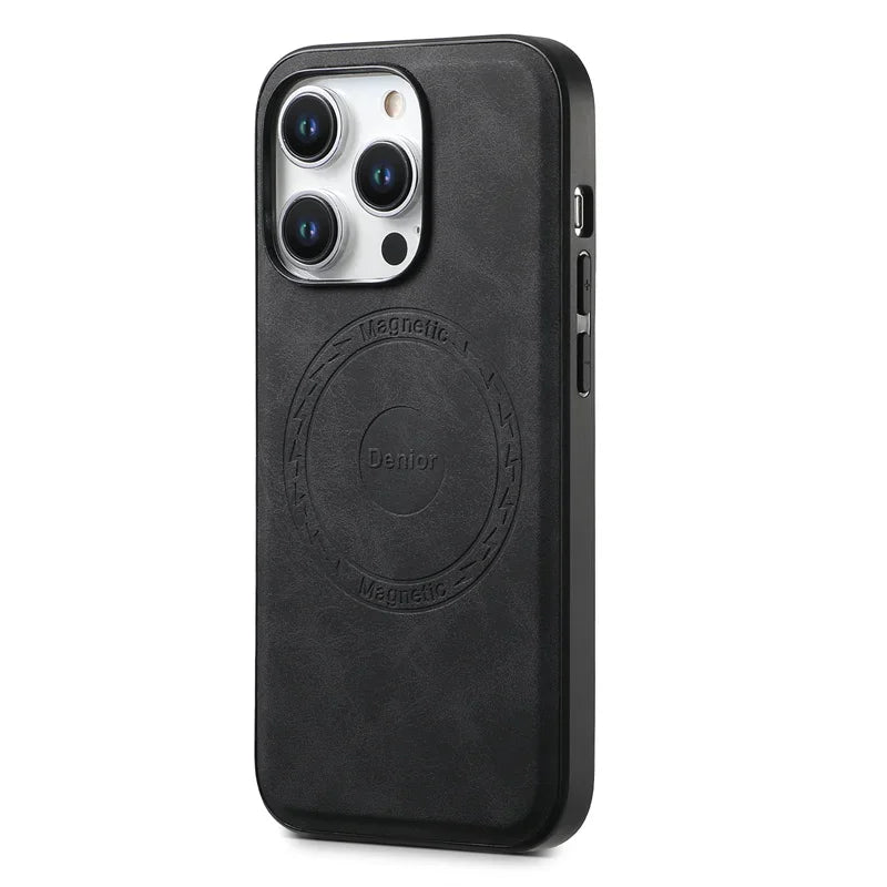 Magnetic Leather iPhone Case