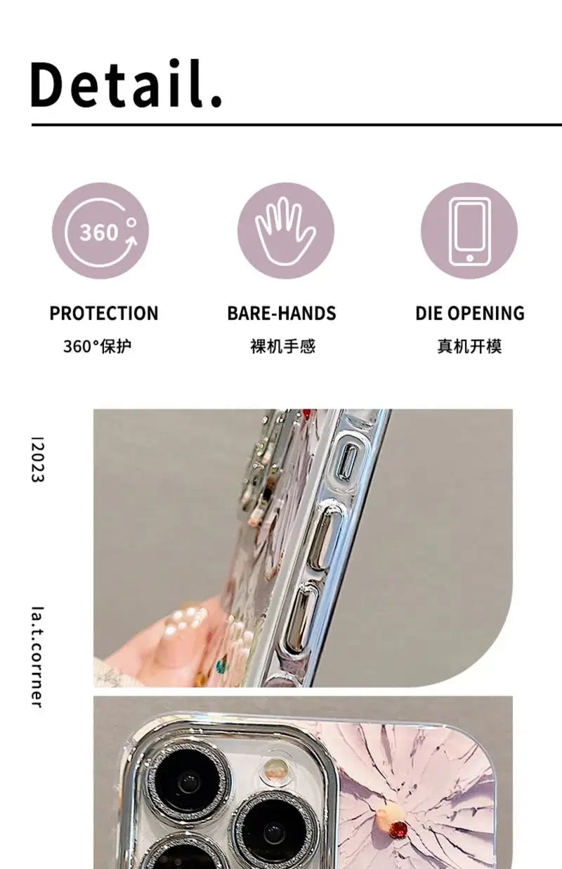 Flowers Glitter iPhone Case