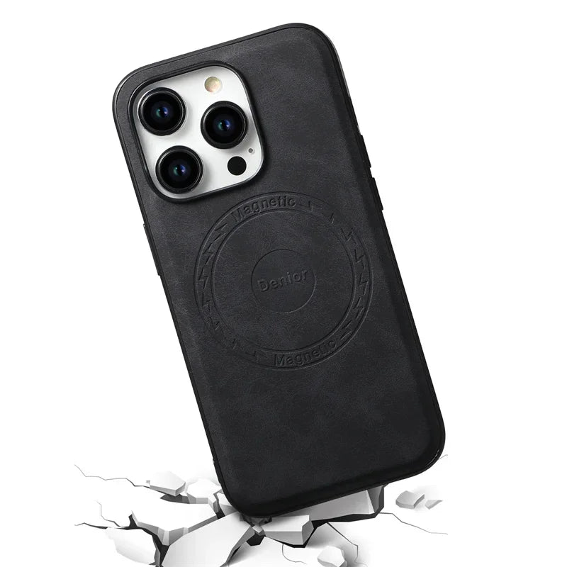 Magnetic Leather iPhone Case