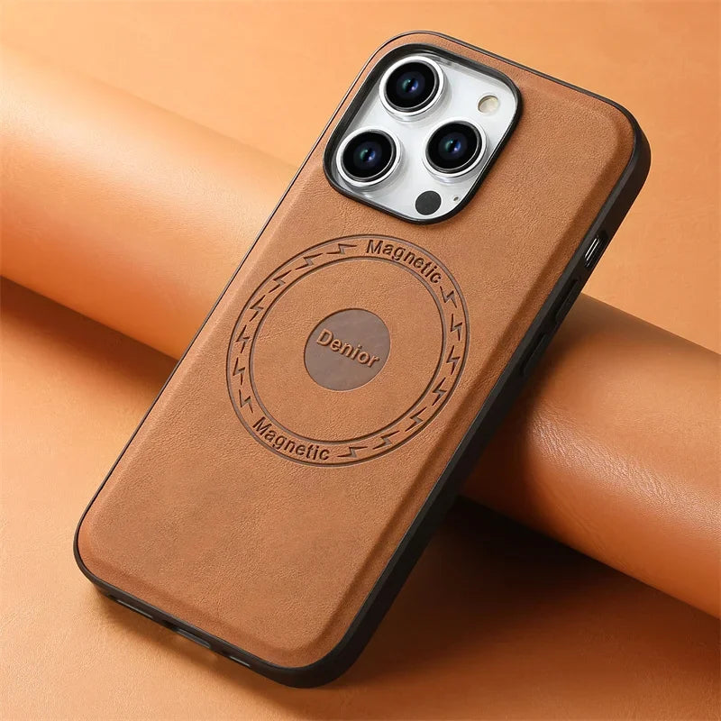 Magnetic Leather iPhone Case