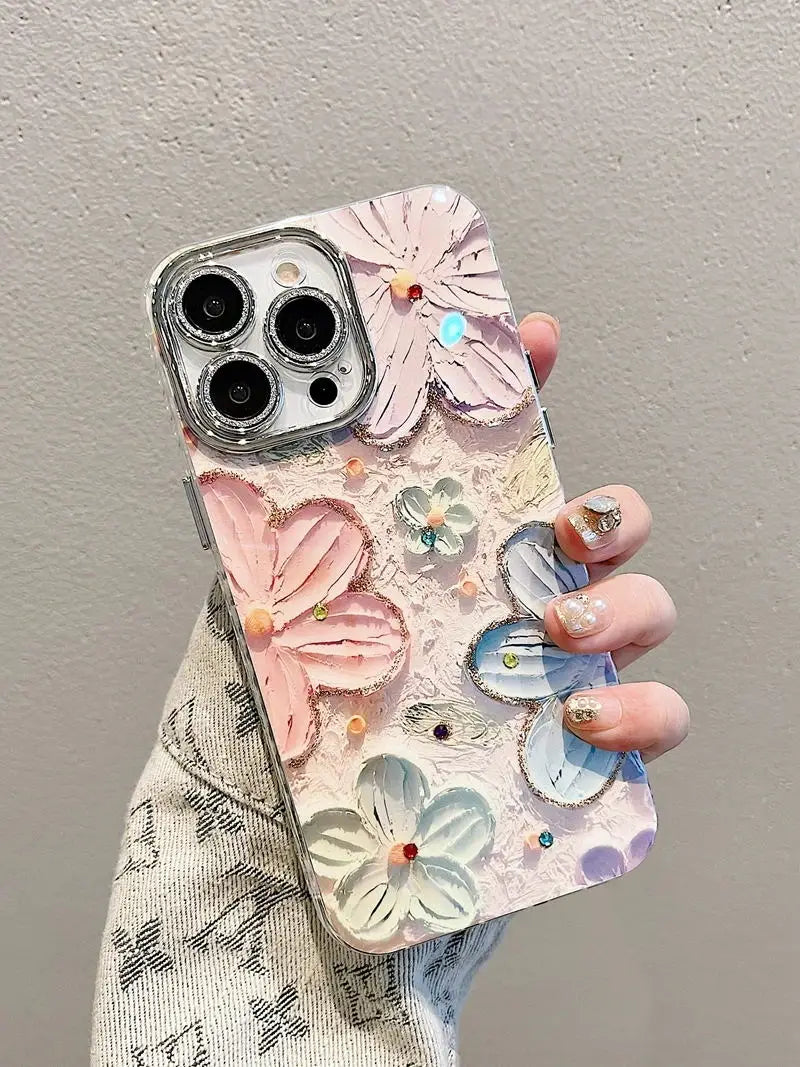 Flowers Glitter iPhone Case