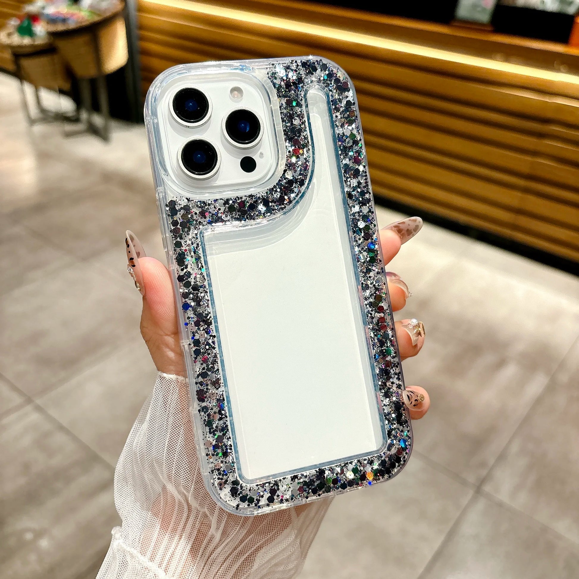 Silicone Bling Powder iPhone Case