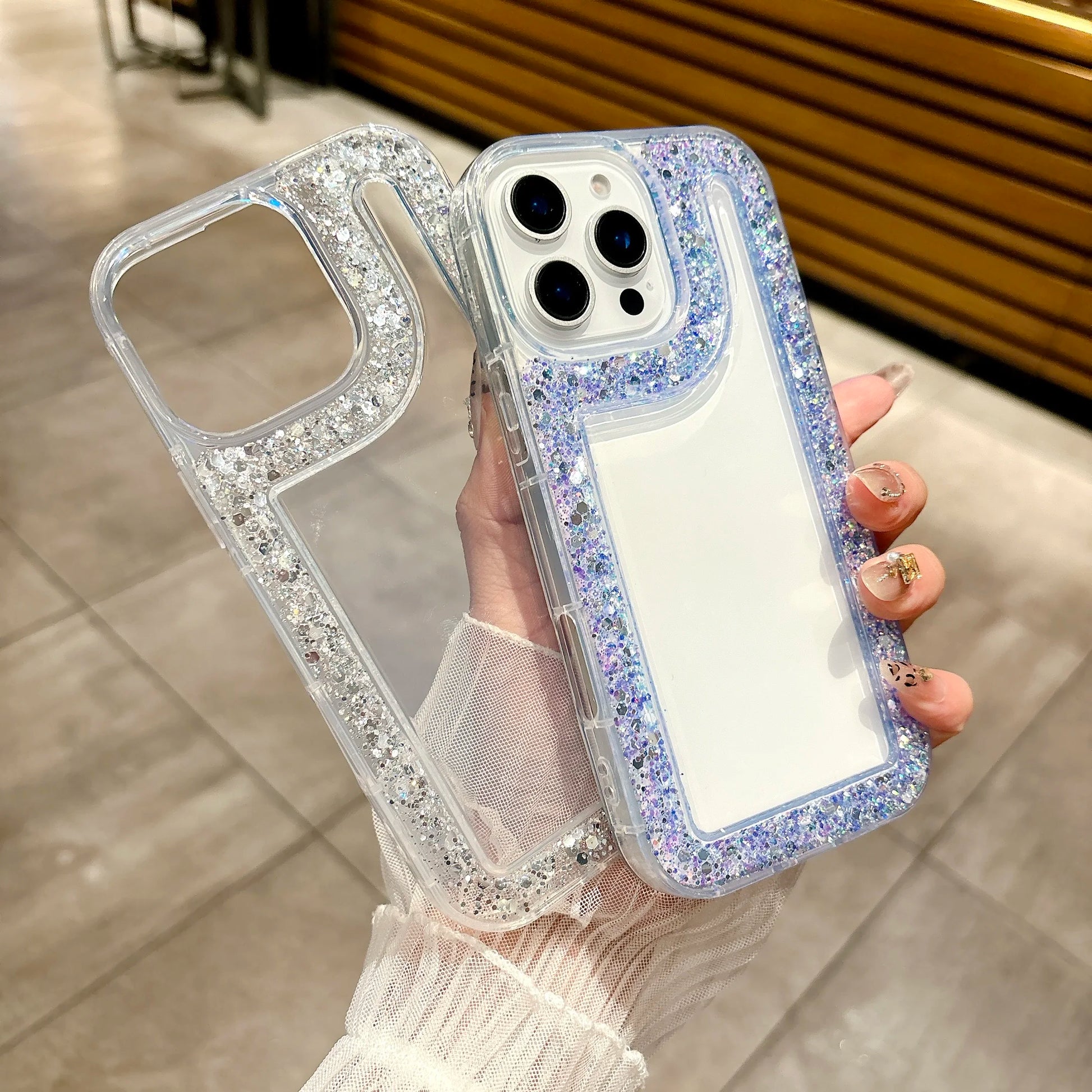 Silicone Bling Powder iPhone Case