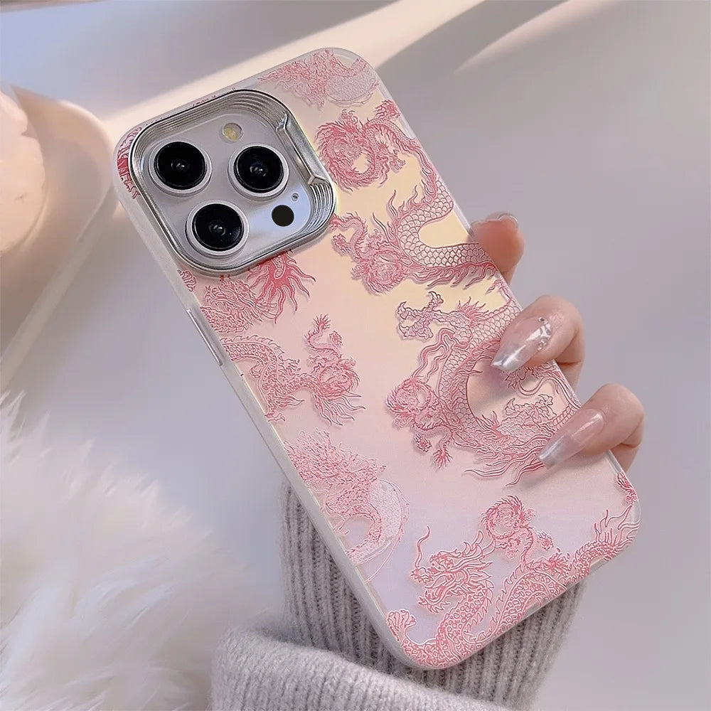 Cartoon Pink Dragon iPhone Case