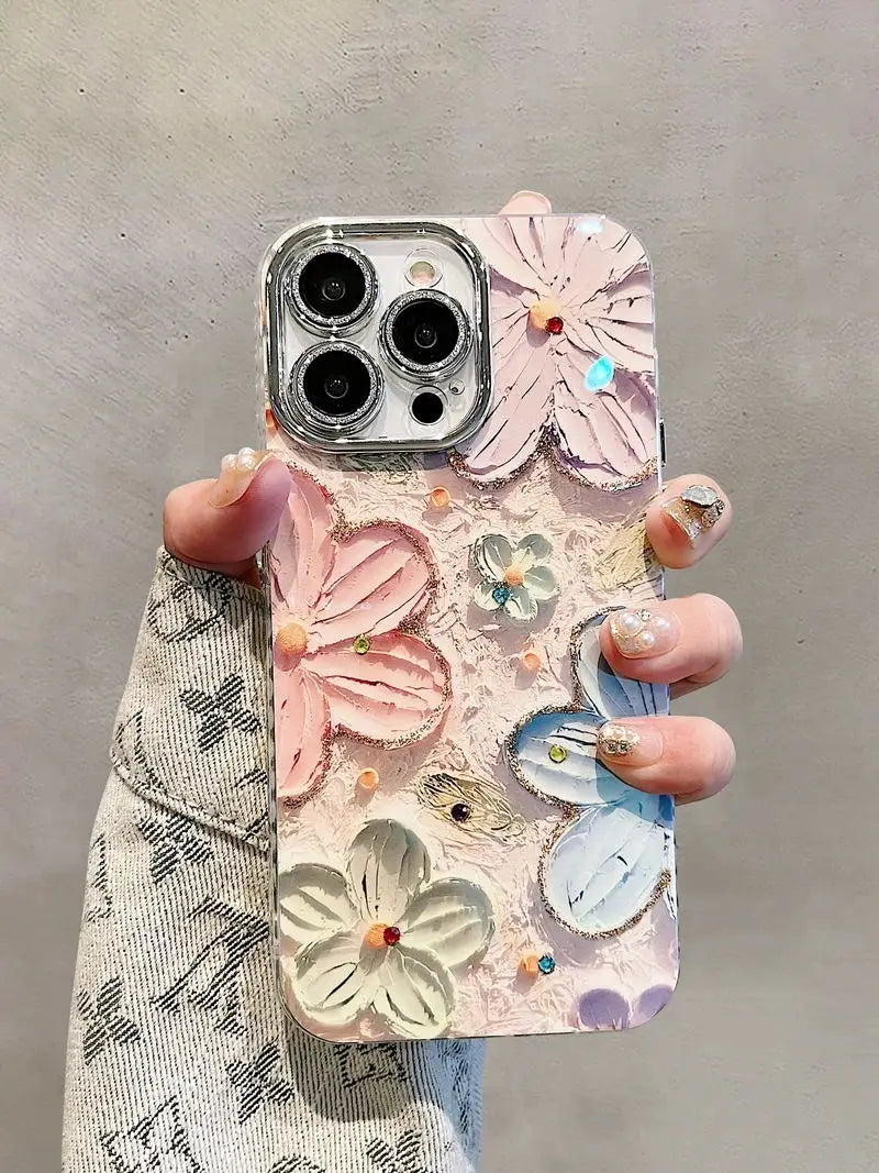Flowers Glitter iPhone Case