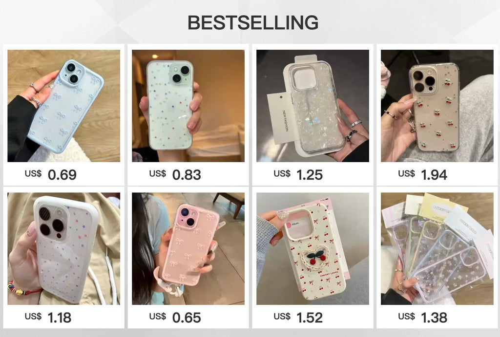 Epoxy Cherry Glitter iPhone Case