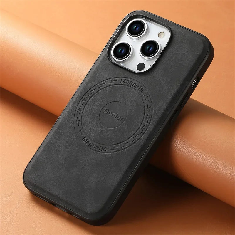 Magnetic Leather iPhone Case