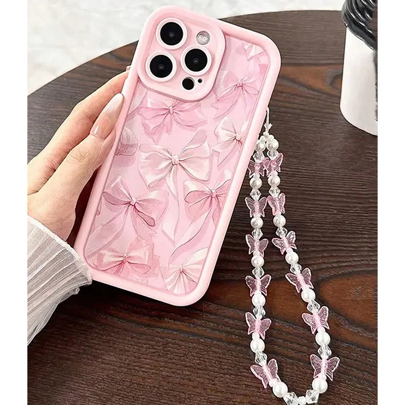 Pink Bow Pattern iPhone Case