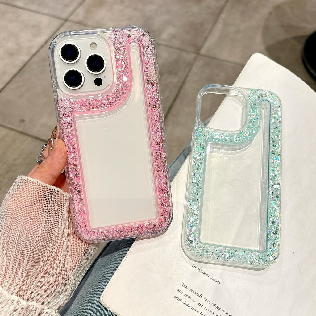 Silicone Bling Powder iPhone Case