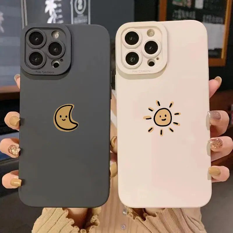 Minimalist Cartoon Sun Moon Phone Case