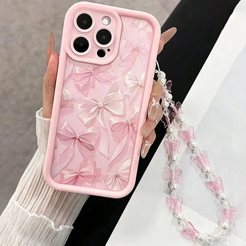 Pink Bow Pattern iPhone Case