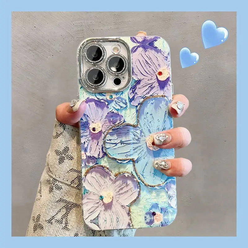 Flowers Glitter iPhone Case