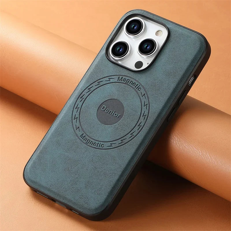 Magnetic Leather iPhone Case