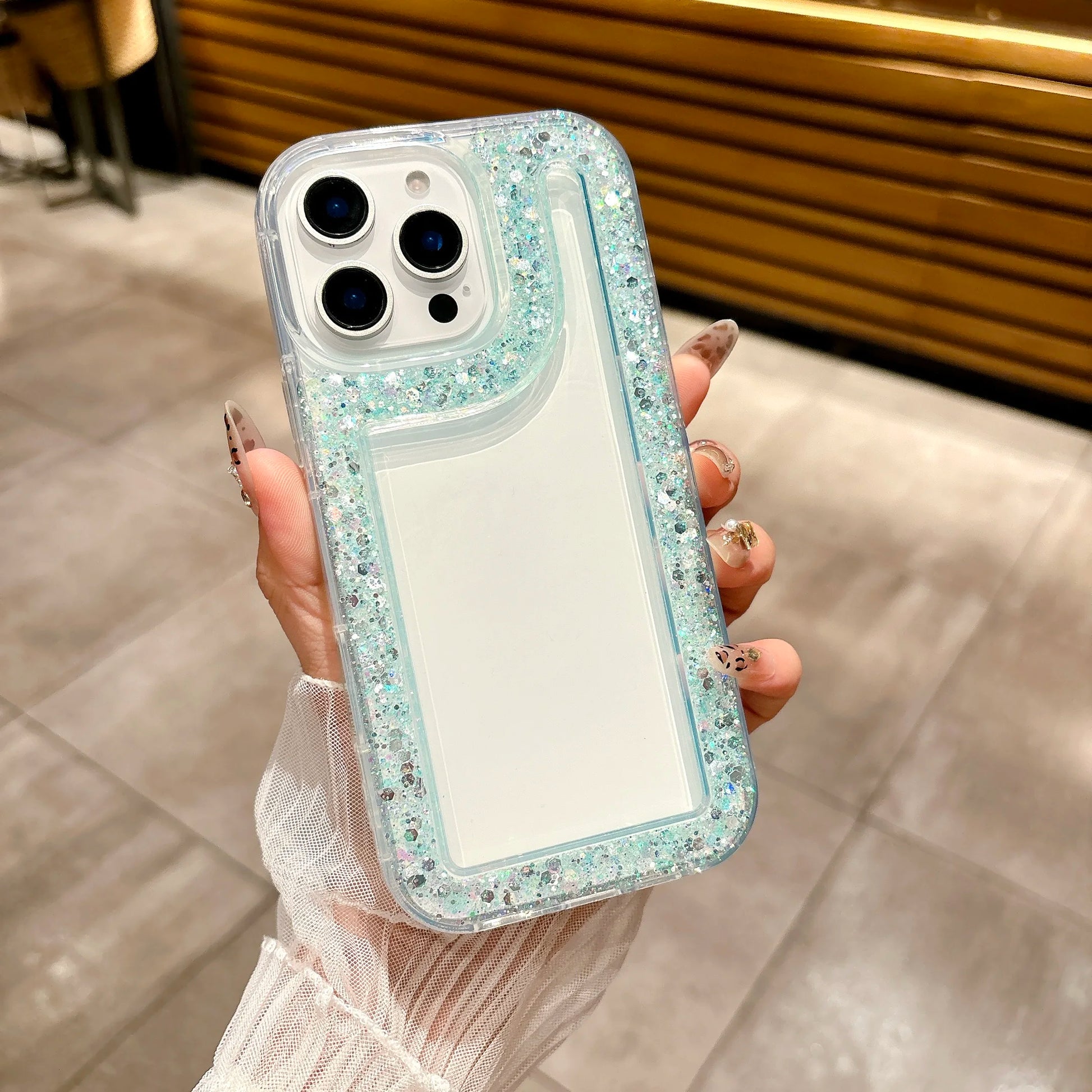 Silicone Bling Powder iPhone Case