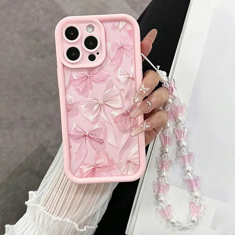 Pink Bow Pattern iPhone Case